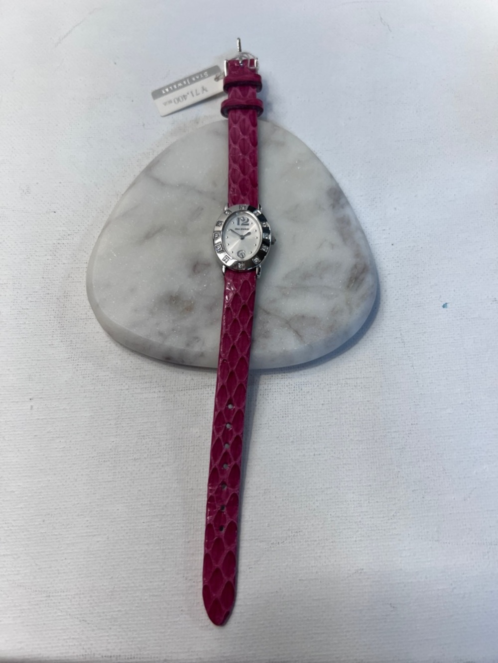 Sterling Silver Star Jewelry Japan Watch - Pink Python Leather band, new battery